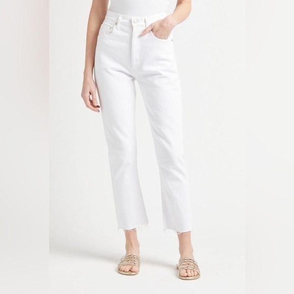 Agolde Denim - Agolde Nico White High Rise Button Fly Jeans